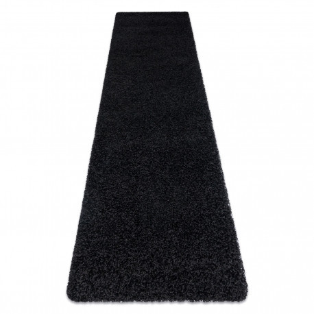 Szőnyeg, Futó szőnyegek SOFFI shaggy 5cm fekete - a konyhához és a folyosóra 80x150 cm