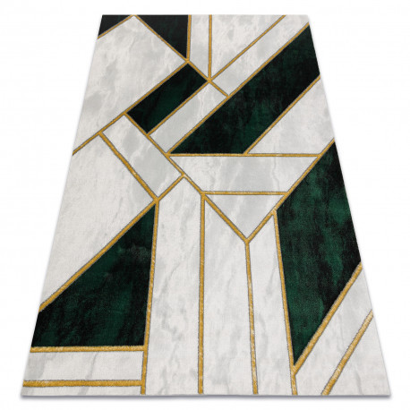 Kizárólagos EMERALD szőnyeg 1015 glamour, elegáns márvány, geometriai üveg zöld / arany 240x330 cm