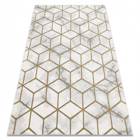 Kizárólagos EMERALD szőnyeg 1014 glamour, elegáns kocka krém / arany 200x290 cm