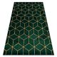 Kizárólagos EMERALD szőnyeg 1014 glamour, elegáns kocka üveg zöld / arany 200x290 cm