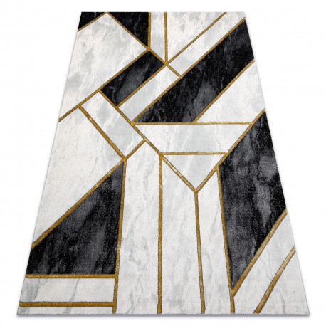 Kizárólagos EMERALD szőnyeg 1015 glamour, elegáns márvány, geometriai fekete / arany 200x290 cm