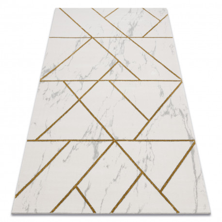 Kizárólagos EMERALD szőnyeg 1012 glamour, elegáns geometriai, márvány krém / arany 200x290 cm