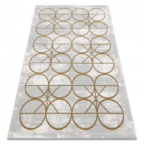 Kizárólagos EMERALD szőnyeg 1010 glamour, elegáns körökben krém / arany 200x290 cm