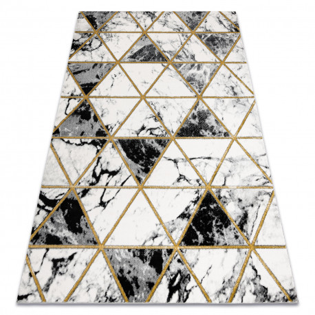 Kizárólagos EMERALD szőnyeg 1020 glamour, elegáns márvány, háromszögek fekete / arany 200x290 cm