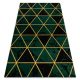 Kizárólagos EMERALD szőnyeg 1020 glamour, elegáns márvány, háromszögek üveg zöld / arany 200x290 cm