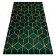 Kizárólagos EMERALD szőnyeg 1014 glamour, elegáns kocka üveg zöld / arany 180x270 cm