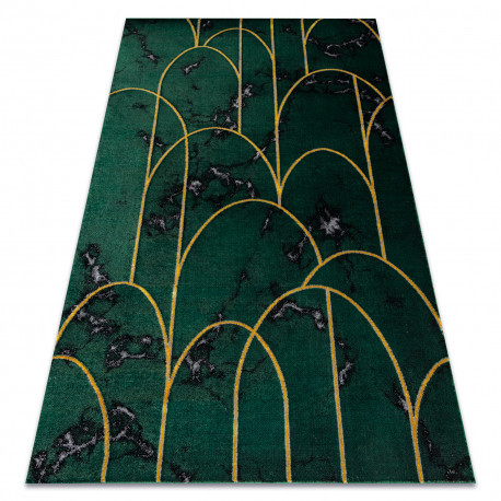 Kizárólagos EMERALD szőnyeg 1016 glamour, elegáns art deco, márvány üveg zöld / arany 180x270 cm