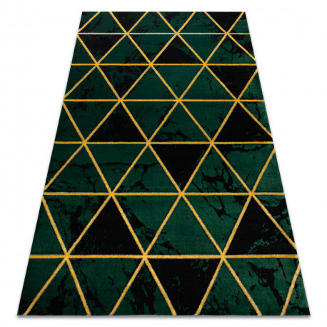 Kizárólagos EMERALD szőnyeg 1020 glamour, elegáns márvány, háromszögek üveg zöld / arany 140x190 cm