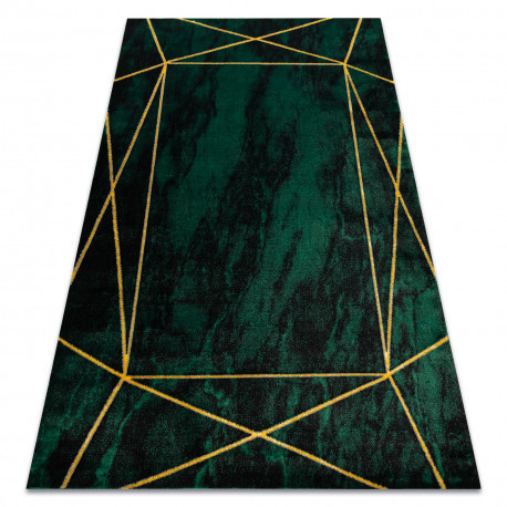 Kizárólagos EMERALD szőnyeg 1022 glamour, elegáns geometriai, márvány üveg zöld / arany 140x190 cm