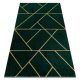 Kizárólagos EMERALD szőnyeg 1012 glamour, elegáns geometriai, márvány üveg zöld / arany 80x150 cm