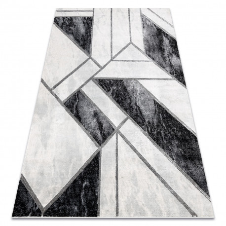 Kizárólagos EMERALD szőnyeg 81953 glamour, elegáns márvány, geometriai fekete / ezüst  200x290 cm