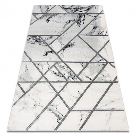 Kizárólagos EMERALD szőnyeg 0085 glamour, elegáns márvány, geometriai fehér / ezüst  200x290 cm