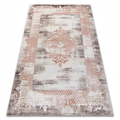 CORE szőnyeg W9797 Keret, Rozetta - Structural, két szintű, бежов / розов 200x290 cm
