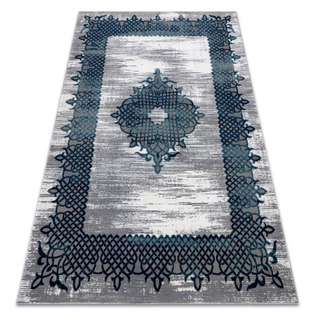 CORE szőnyeg W9797 Keret, Rozetta - Structural, két szintű, kék / szürke 200x290 cm