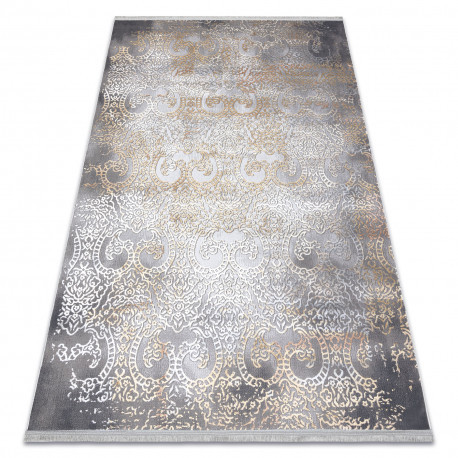Modern LUCE 84 Dísz vintage - Structural szürke / mustár 115x170 cm