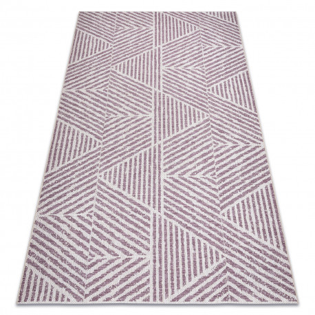 Szőnyeg COLOR 47176260 SISAL vonalak, háromszögek, зигзаг bézs / elpirul rózsaszín 200x290 cm