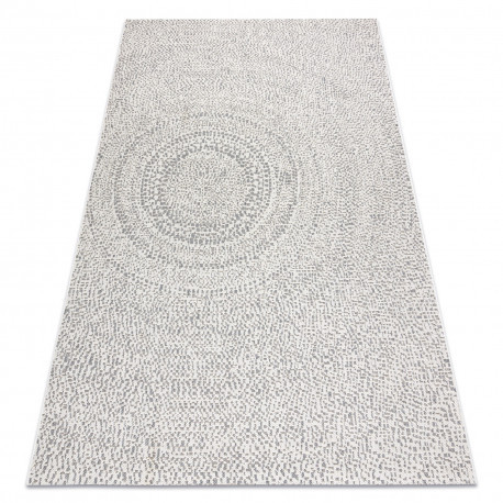 Fonott sizal flat szőnyeg 48832367 Körök, pontok krém / szürke 200x290 cm