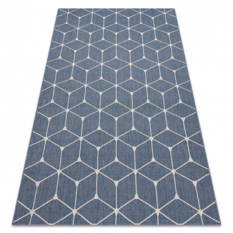 Fonott sizal flat szőnyeg 48721/591 TAKARÓKA 3D kék 160x230 cm
