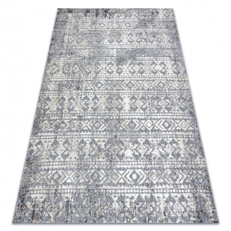 Szőnyeg Structural SOLE D3732 Aztec gyémánt lapos szövött szürke / bézs 80x150 cm