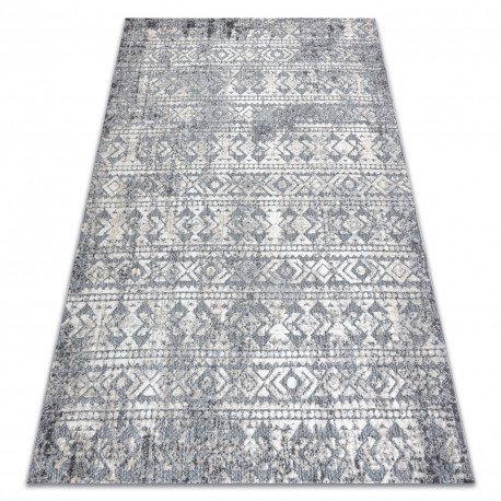 Szőnyeg Structural SOLE D3732 Aztec gyémánt lapos szövött szürke / bézs 160x220 cm