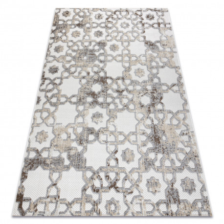 Szőnyeg Structural SOLE D3882 Dísz lapos szövött bézs / szürke 200x290 cm
