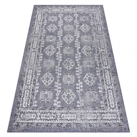 Fonott sizal szőnyeg SION Keret, dísz, vintage 2832 lapos szövött kék / rózsaszín / ecru 200x290 cm