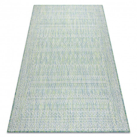 Fonott sizal szőnyeg SION Gyémánt 22184 lapos szövött zöld / kék / ecru 200x290 cm