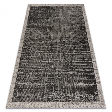 Fonott sizal floorlux szőnyeg 20401 Keret fekete / ezüst  200x290 cm