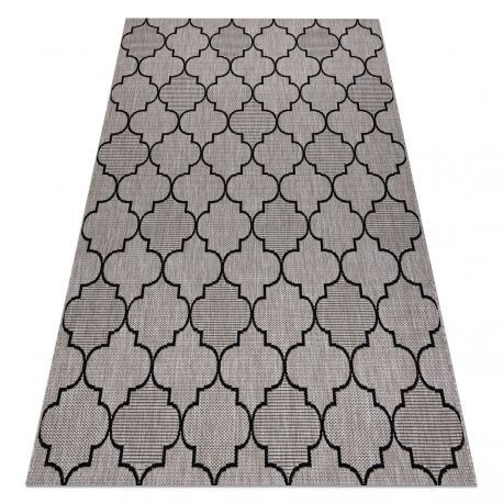 Fonott sizal floorlux szőnyeg 20607 marokkói rácsos ezüst / fekete 200x290 cm