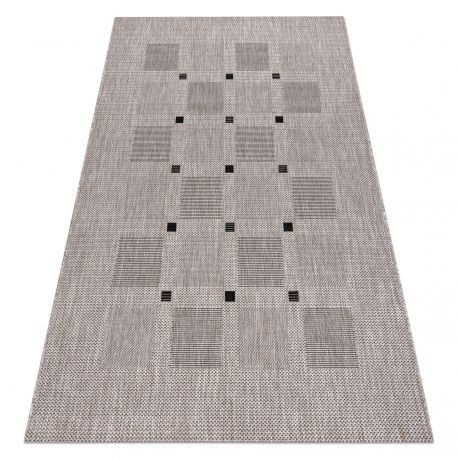 Fonott sizal floorlux szőnyeg 20079 Négyszögletes ezüst / fekete 160x230 cm