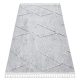 Szőnyeg SEVILLA Z791C mozaik szürke / csík fehér Rojt Berber shaggy 200x290 cm