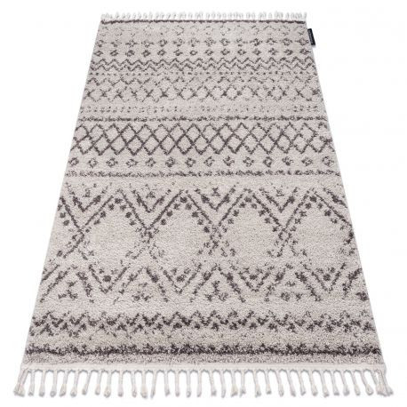 Szőnyeg BERBER RABAT G0526 bézs / barna Rojt shaggy bozontos 200x290 cm