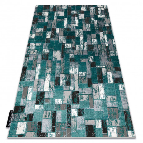 Modern DE LUXE 6768 Geometriai - Structural zöld / antracit 200x290 cm