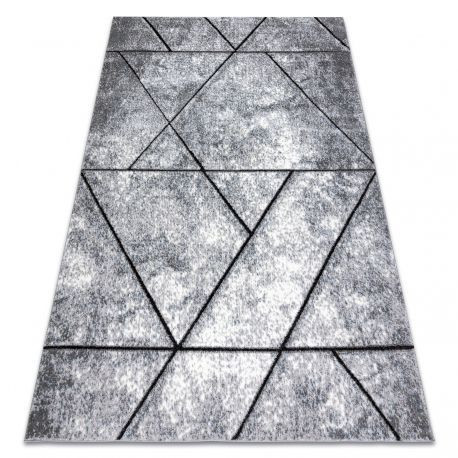 Modern COZY szőnyeg 8872 Wall, Geometriai, háromszögek - Structural két szintű gyapjú szürke / kék 180x270 cm